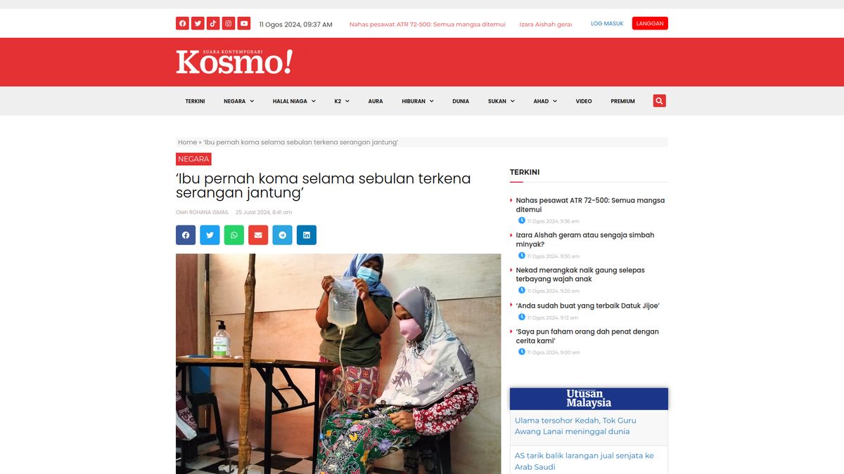 koma sebulan akibat serangan jantung